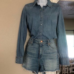 denim on denim short set